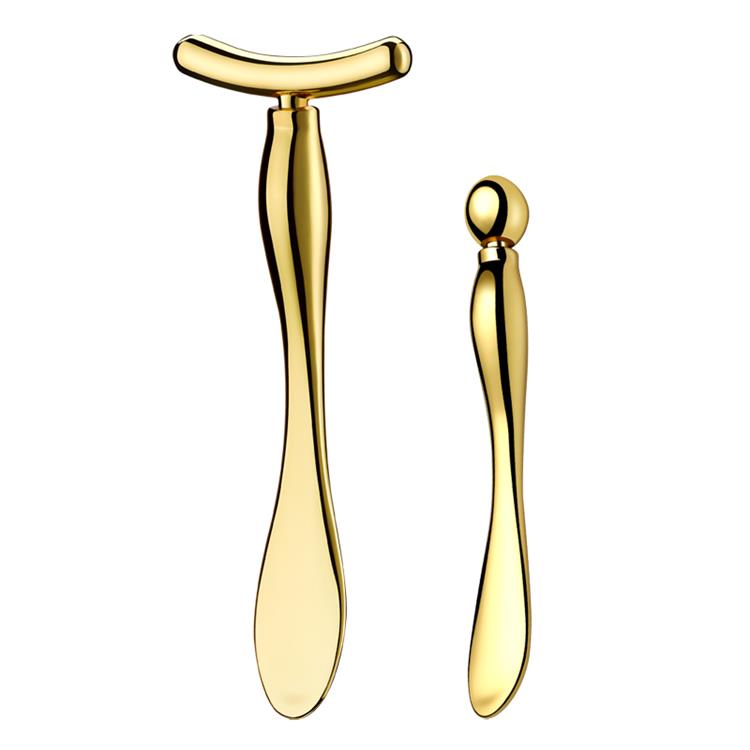 Kit de herramientas de masajeador de rodillos de la cara de la cuchara de crema para los ojos